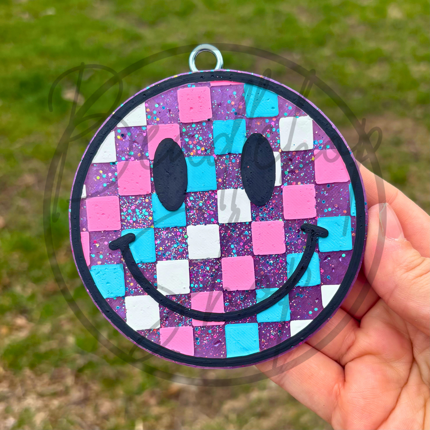 Leilani Purple Checkered Smiley Freshie