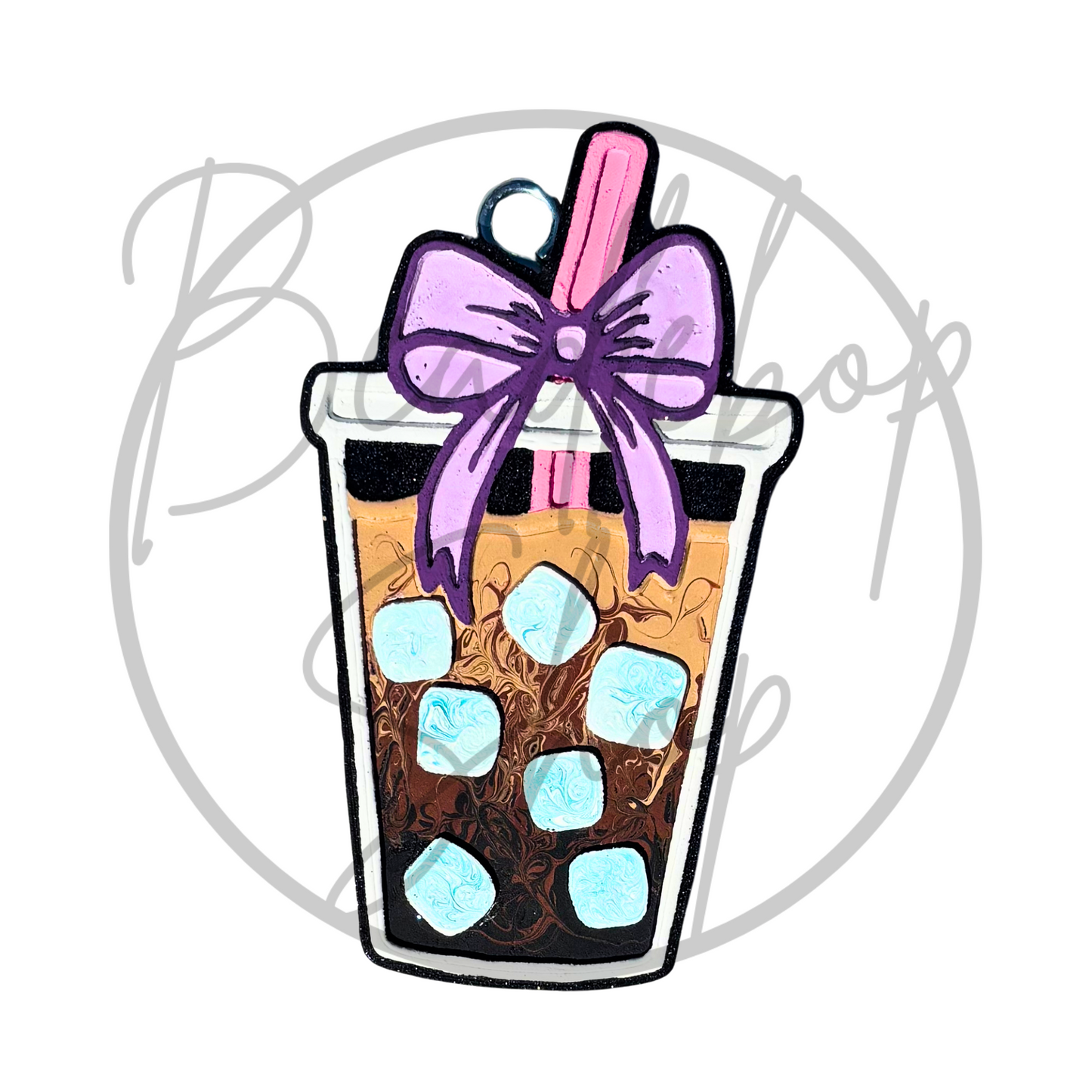 Purple Bow Iced Coffee Freshie
